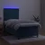 Vidaxl Box spring postelja z vzmetnico LED temno modra 90x200 cm žamet