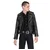Moška jakna (biker) STRAIGHT TO HELL - Commando - Black/Silver - Ball Pull/Red Lining - COM-BLK-NIC-MOD