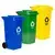 MULTISTORE Set 3 kante za smeće - 120 L (3 boje), gumirani točkovi, papir, staklo, plastika