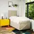 VIDAXL Box spring postelja z vzmetnico krem 80x200 cm blago