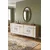 Hanah Home komoda Ilay 180, 180 cm, hrast Sapphire / bela / zlatna