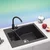 Metalac X Granit- Linea M 1.5D Usadna sudopera, Crna, fi 90, 620×500 mm