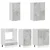 Kuhinjska jedinica LYON 5 pcs Betonska siva Konstruirano drvo