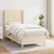 Vidaxl Box spring postelja z vzmetnico krem 100x200 cm blago
