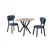 HANAH HOME Set Trpezarijski sto i 2 stolice Elma Navy Blue Walnut