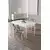 HANAH HOME Rasklopivi trpezarijski sto i stolice (5 delova) Exve White Grey