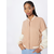 Womens Oversized 2 Tone College Terry Jacket Amber/White Sand