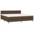 Vidaxl Box spring postelja z vzmetnico LED temno rjava 200x200cm blago