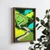 WallXpert uramljena MDF slika NAL149-70, vijugavi put i kameni most kroz zelena polja, 50 x 70 cm