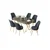 Hanah Home Set Trpezarijski sto i 6 stolica Lai, Antracit