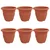 Okrugla saksija za cveće 6 pcs Crvena cigla O 26 x 21.5 cm