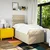 Vidaxl Box spring postelja z vzmetnico krem 80x200 cm blago