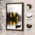 WallXpert uramljena MDF slika 3752KACT-017, žuta kuća, žuto drveće i čamac na jezeru, 37 x 52 cm
