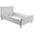 MID.YOU OBLAZINJENA POSTELJA 140 cm x 200 cm , tekstil, leseni material temno siva