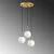Opviq Luster Orbital-15-14007, 36x36x115cm, IP20, Belo-zlatne boje