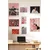 WallXpert set od 8 uramljenih slika Çgs-075, modne ilustracije žena u crvenim, roze i crno-belim tonovima, beli ram