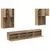 Set Zidnog TV Ormara s LED Osvjetljenjem 7 pcs hrast artisan