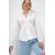 Trend Alacati Stili Ženska bluza dugih rukava Alc-X13422, V-izrez, Bela