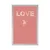 Plakat psiček z napisom Love v rožnati izvedbi - 30x45 silver