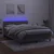Vidaxl Box spring postelja z vzmetnico LED sv. siva 140x190 cm žamet