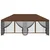 Vidaxl Paviljon s stenami 6 x 3 m Rjava Poliester in jeklo 190