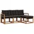 Set vanjskih sofa 4 kom. Prirodna i crna