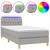 Greatstore Box spring postelja z vzmetnico LED svetlo siva 90x190 cm blago