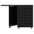 vidaXL Rolling Cabinet z mizo MOSS Black Solid Wood Pine