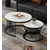 MASTER Stolovi okrugli dekorativni set 2/1 Mramor crni-bijeli 670-WH