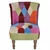 Francuska fotelja od tkanine s patchwork dizajnom