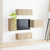 Set zidnog ormarića za TV 4 pcs Sonoma hrast Konstruirano drvo