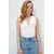 Trend Alacati Stili Ženska bluza bez rukava Alc-X13784, V-izrez, Bela