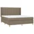 Vidaxl Box spring postelja z vzmetnico LED taupe 160x200 cm blago