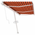 Vidaxl Prostostoječa avtomatska tenda 600x300 cm oranžna/rjava