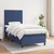 Vidaxl Box spring postelja z vzmetnico moder 80x200 cm blago