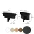 Hanah Home Set klub stolova Ballare, 2 komada, Crni