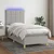 vidaXL Box spring postelja z vzmetnico LED sv. siva 100x200 cm blago