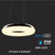 LED luster na sajli LED/40W/230V 3000K prečnik 40 cm, sjajni hrom