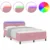 LED Box Spring Krevet s madracem Ružičasta 140 x 190 cm Baršun