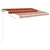 Vidaxl Avtomatska tenda LED + senzor 350x250 cm oranžno/rjava