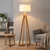 Bolzz podna lampa Wood 1 sa drvenim tripod postoljem, visina 149 cm, beli abažur