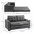 Homestar Sofa postelja za 2 osebi 1475x75x85 cm siva