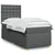 Vidaxl Box spring postelja z vzmetnico temno siva 100x200 cm blago