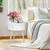 HOMCOM HOMCOM Stranska miza borov les, MDF premer 38 x 45V cm bela, (5000242670)