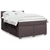 Vidaxl Box spring postelja z vzmetnico temno rjav 140x190 cm blago
