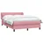Vidaxl Box spring postelja z vzmetnico roza 140x210 cm žamet
