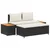Set vanjskih sofa 4 pcs Crna i krem-bijela Poliratan i Akacija