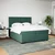 Vidaxl Box spring postelja z vzmetnico temno zelena 200x200 cm žamet