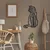 WallXpert metalni zidni ukras 5029, geometrijska mačka koja sedi, 31 x 46 cm, crni