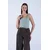 Trend Alacati Stili Ženska bluza bez rukava Alc-X13453, Brod izrez, Zelena